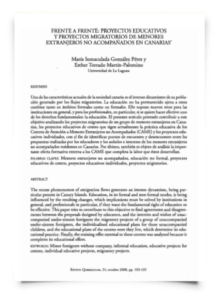 Frente a frente: Proyectos educativos y proyectos migratorios de menores extranjeros no acompañados en Canarias