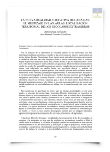 La nueva realidad educativa de Canarias: El mestizaje en las aulas. Localización territorial de los escolares extranjeros