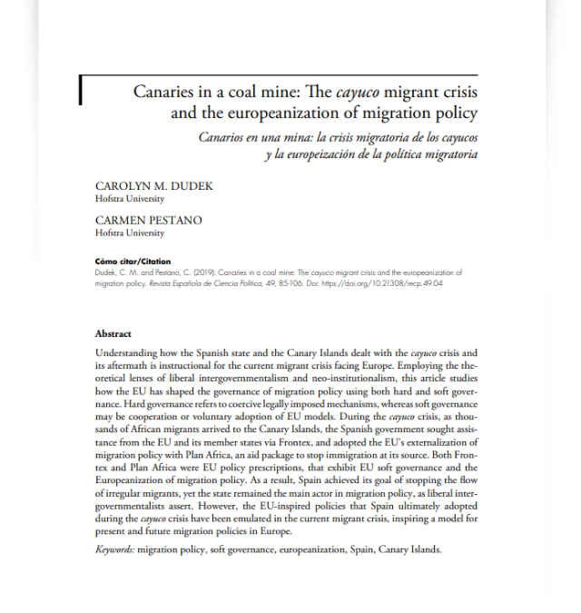 Canaries in a coal mine: The «cayuco» migrant crisis and the europeanization of migration policy