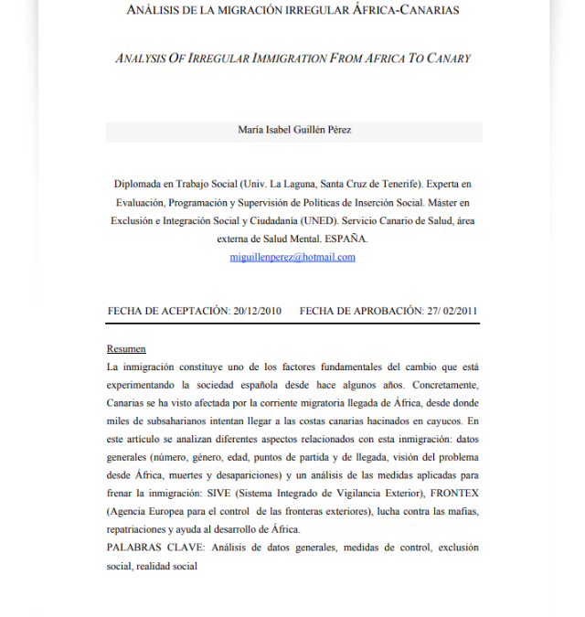 Análisis de la migración irregular África – Canarias