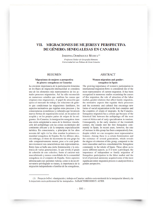 Migraciones de mujeres y perspectiva de género: senegalesas en Canarias