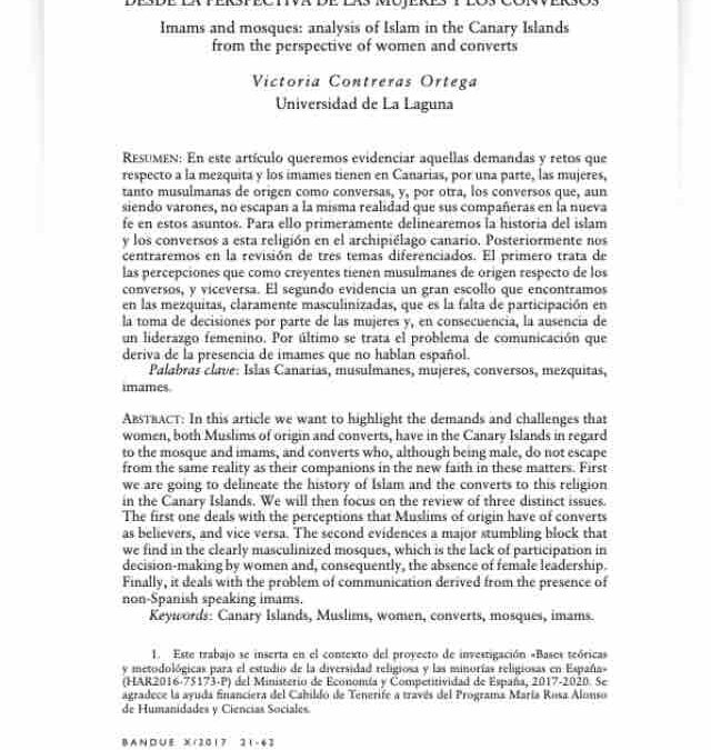 De Imames y Mezquitas:  Análisis del Islam en Canarias desde la Perspectiva de las Mujeres y los Conversos