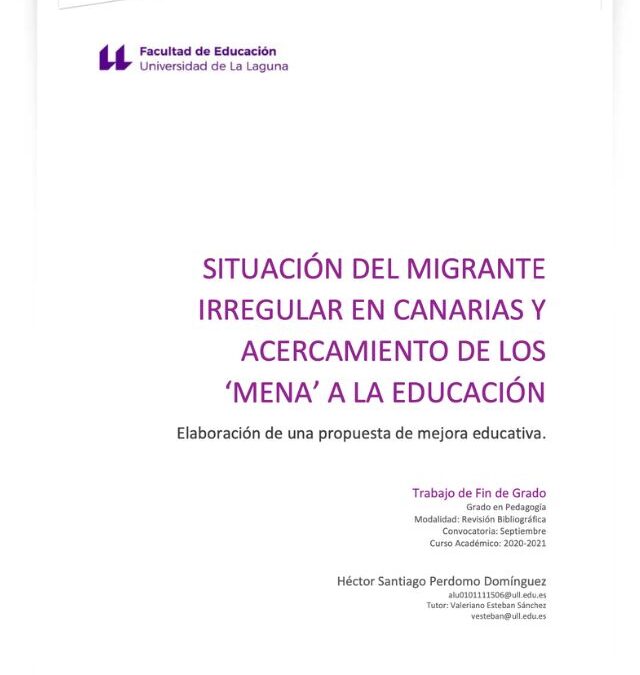 Situación del migrante irregular en Canarias y acercamiento de los «MENA» a la educación
