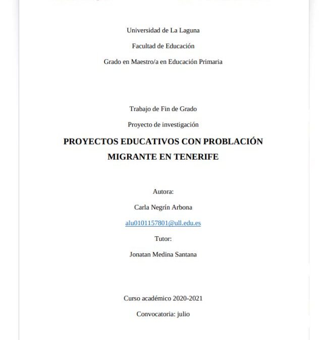 Proyectos Educativos con Población Migrante en Tenerife