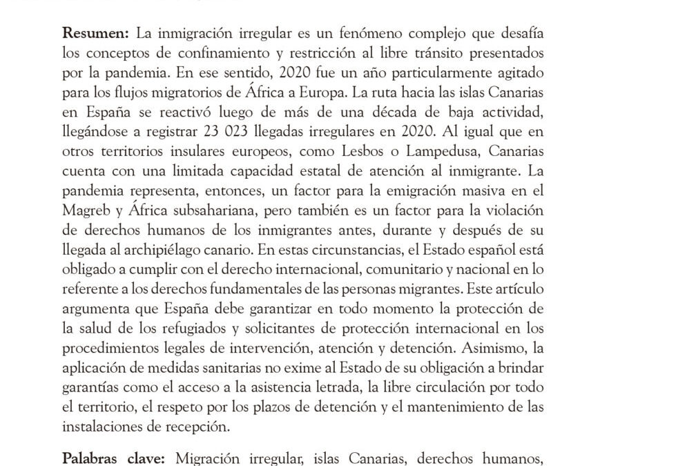 Política migratoria en las Islas Canarias: violaciones de derechos humanos durante la pandemia