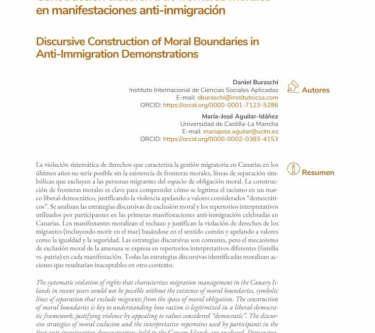 Construcción discursiva de fronteras morales en manifestaciones anti-inmigración