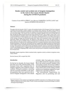 Border control and accident rate of irregular immigration in the route to the Canary Islands (Spain) during the COVID-19 pandemic