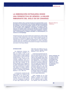 La inmigración extranjera desde una perspectiva de género. La mujer inmigrante del siglo XXI en Canarias