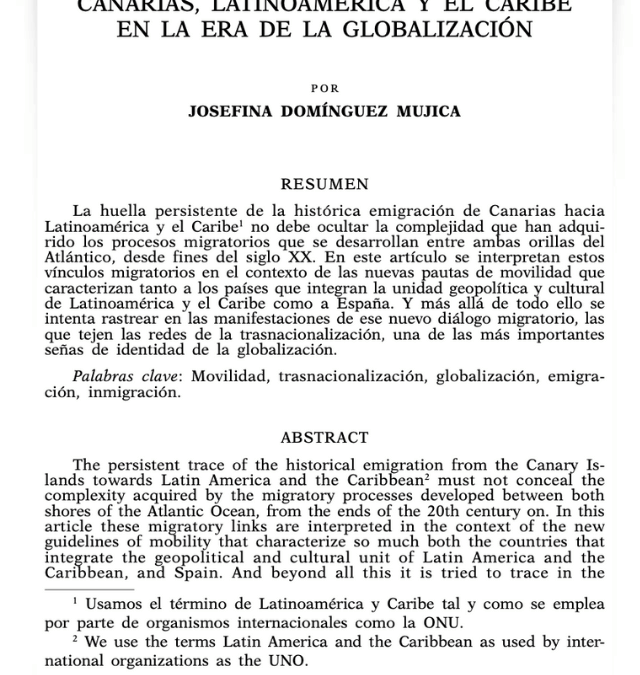 Un nuevo diálogo migratorio: Canarias, Latinoamérica y el Caribe en la era de la globalización