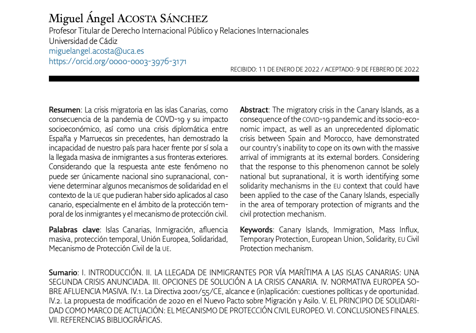 La crisis migratoria de 2020 en las Islas Canarias