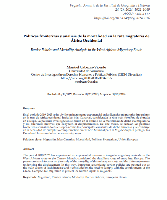 Políticas fronterizas y análisis de la mortalidad en la ruta migratoria de África Occidental
