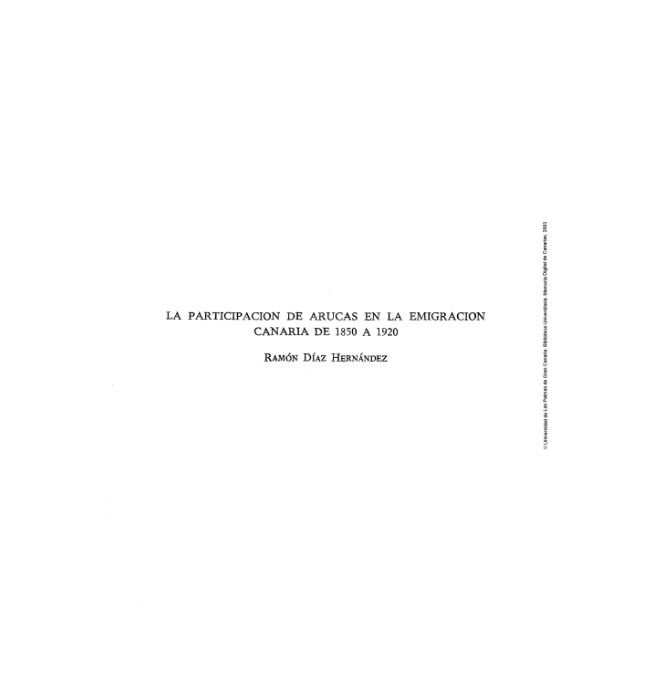 La participación de Arucas en la emigración canaria de 1850 a 1920