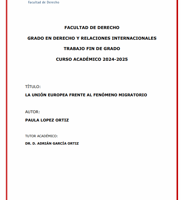 La Unión Europea frente al fenómeno migratorio