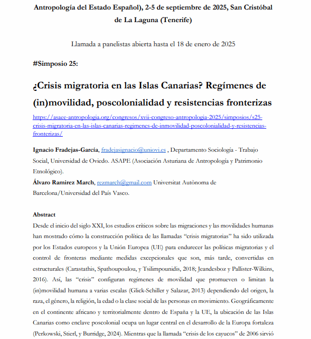 ¿Crisis migratoria en las Islas Canarias? Regímenes de (in)movilidad, poscolonialidad y resistencias fronterizas