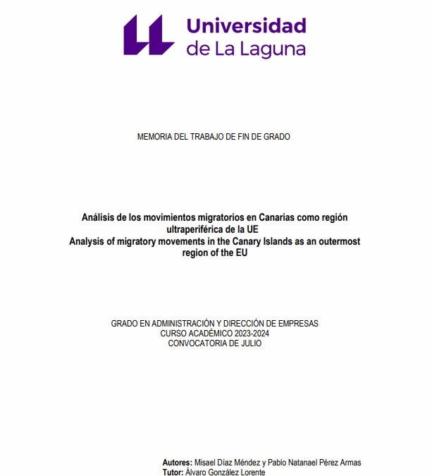 Análisis de los movimientos migratorios en Canarias como Región Ultraperiférica de la UE