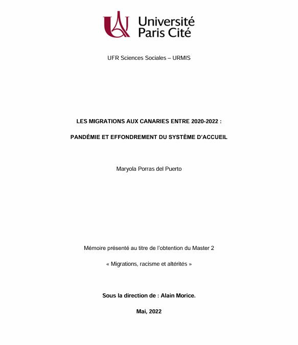 Les migrations aux canaries entre 2020-2022: Pandémie et effondrement du système d’accueil
