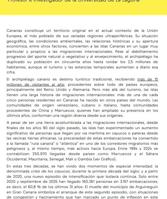 Canarias ante el desafío de las migraciones